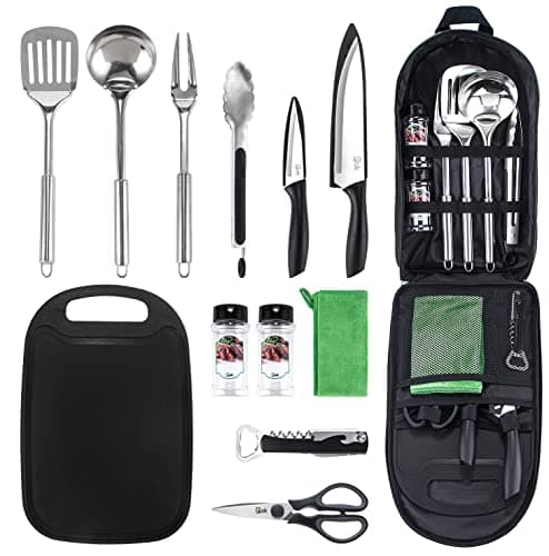 Pak Camp Cookware - Complete Kitchen Set for Camping & RV Trips, Includes Cookware, Utensils, and Accessories