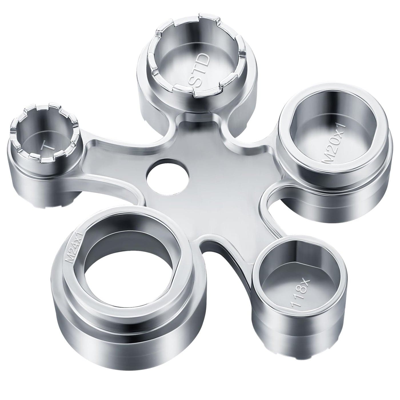 Enhon 13 in 1 Metal Faucet Aerator Removal Tool Heavy Duty Aerator Key Wrench for Hidden Threaded TF TJ TT JR STD and Cut SideRound with Housing M16 M18 M20 M22 M24 M28 Polished Chrome
