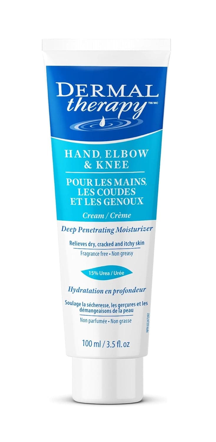 Dermal Therapy Hand Elbow Knee Cream with 15 Urea 6 AHA Deeply Hydrates Exfoliates Dry Cracked Skin on Hands Elbows Knees FragranceFree NonGreasy 35 fl oz 100 ml