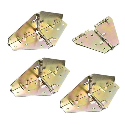 YIUWLMN 4Pcs Drop Leaf Table Support Folding Table Hinge 180Folding Cross Spring Hinges with Mounting Screws