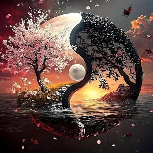 SHICERNHJ Tai Chi Tree 5D Diamond Painting for Adults BeginnerTree of Life Diamond Art Kits for Adults DIY Full Drill Gem Art with Painting Kit for Crafts Home Wall Decor 138 X 138inch