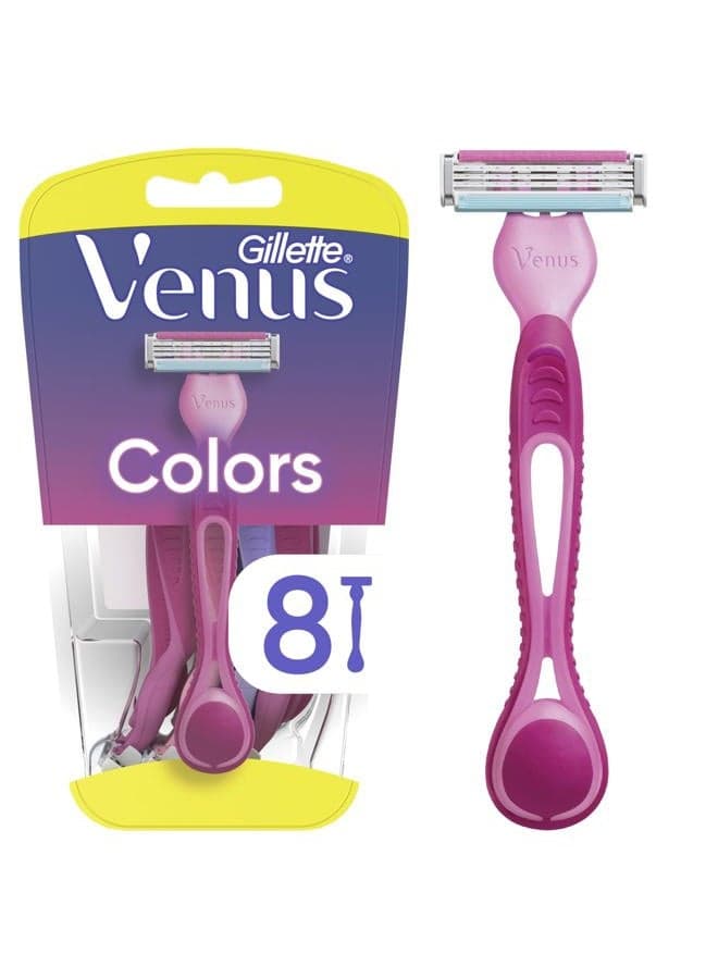 Simply3 Disposable Razors for Women, 8 Count, Designed for a Close and Comfortable Shave