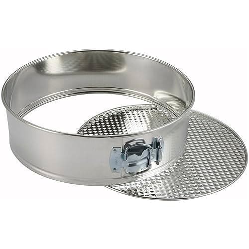 Winco Spring Form Cake Pan with Detachable Bottom, 9.5-Inch Silver
