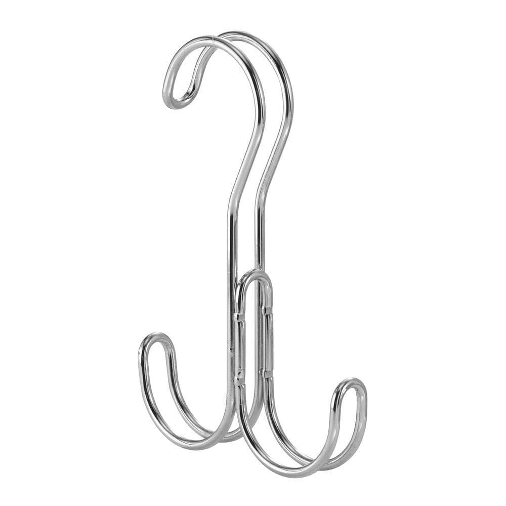 iDesign Classico Over the Rod, Closet Accessory Organizer for Ties, Belts, Handbags, Fashion Jewelry - 2 Hooks, Chrome