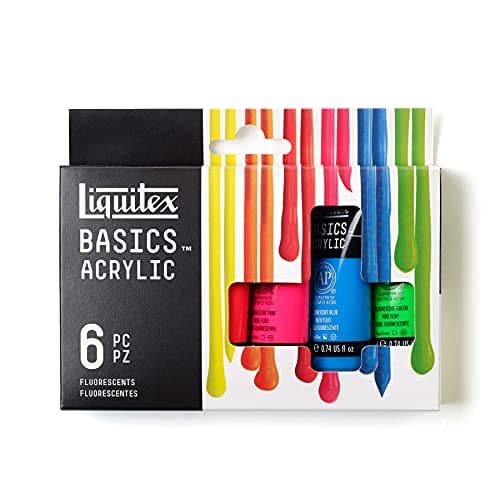 Liquitex BASICS Acrylic Paint Set 6 x 22ml 074oz Tube Paint Set Fluorescent