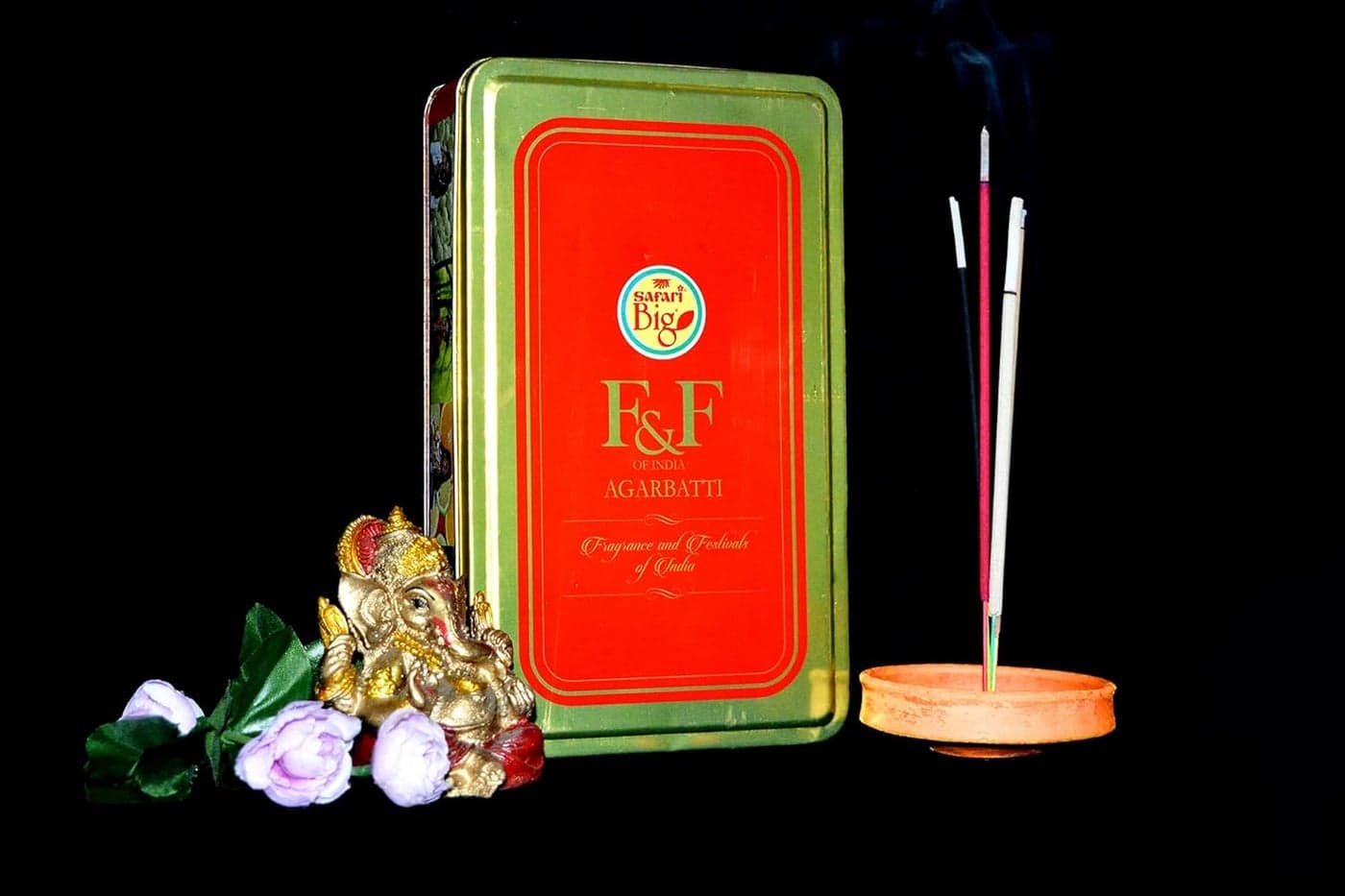 Safari Big Fragrance Festival TinMetalSteel Box agarbattiIncense Sticks 12in1 Fragrance Sticks Box 500g Corporate Gift Pack FF 500g