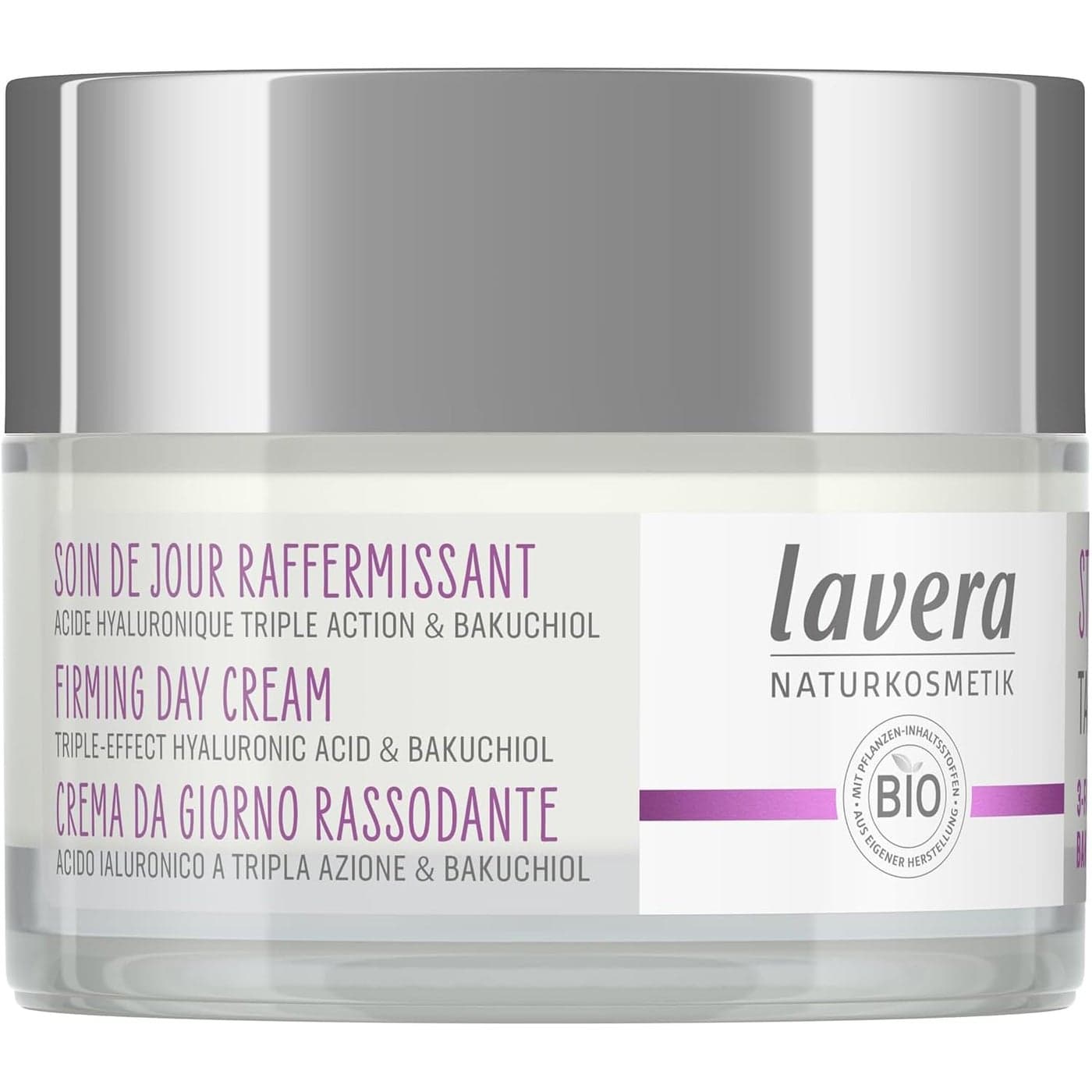 lavera Firming Day Care Anti Aging Face Cream with Triple Hyaluron Bakuchiol for Smooth Skin Anti Wrinkle Face Cream Face Moisturizer PETA Certified Vegan Made in Germany 17 Fl Oz