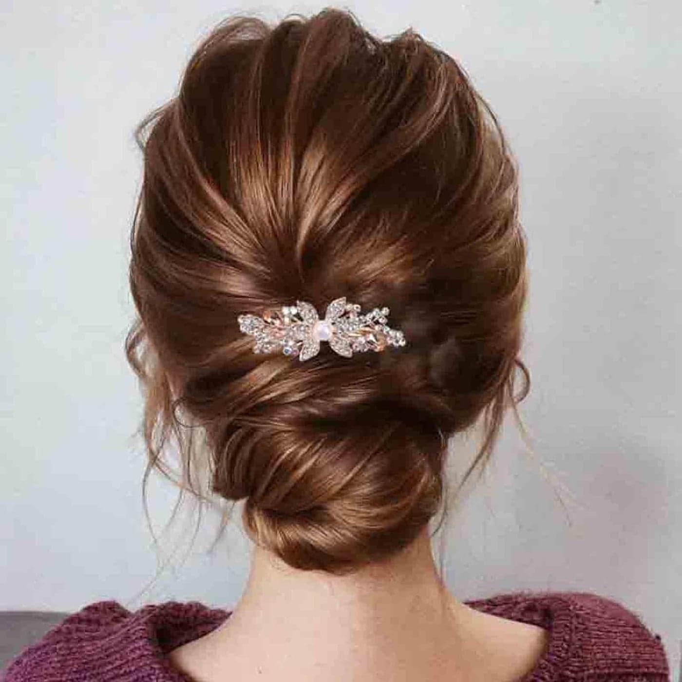 Pearl Crystal Wedding Hair Clip Barrette Gold Rhinestone Hair Barrette Clips Bling Bridal Headpieces Decorative Head Clip Headwear Crystal Hair Clip Bride Hair Accessories for Women and Girls Gifts Gold with champagne