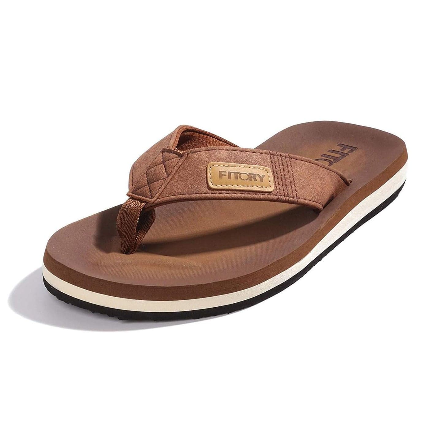 FITORY Mens FlipFlops Thongs Sandals Comfort Slippers for Beach Tan Size 13