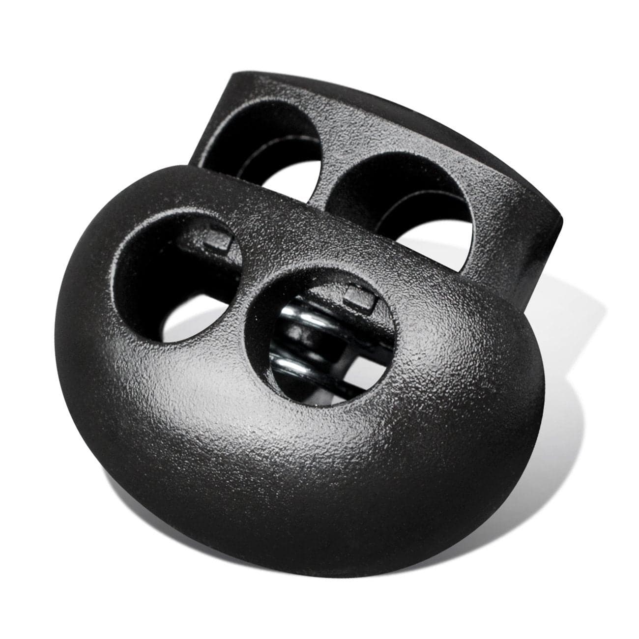 DYZD Plastic Cord Lock End Toggle Double Hole Spring Stopper Fastener Slider Toggles End Black10 PCS