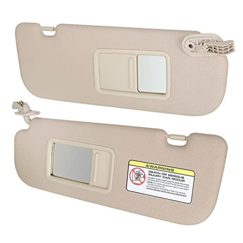 Silscvtt Beige Sun Visor with Makeup Mirror Driver and Passenger Side Replacement for Hyundai Elantra MD 2011-2016 Replacement for 852203X000 852103X000