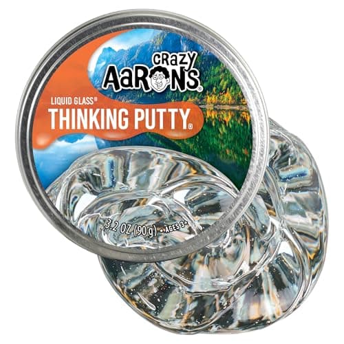 Crazy Aarons Thinking Putty Liquid Glass SeeThrough Putty for Kids and Adults in a 4 Tin Creative and Endless Fun Stress Relief Therapy Toys Never Dries Out Made in USA