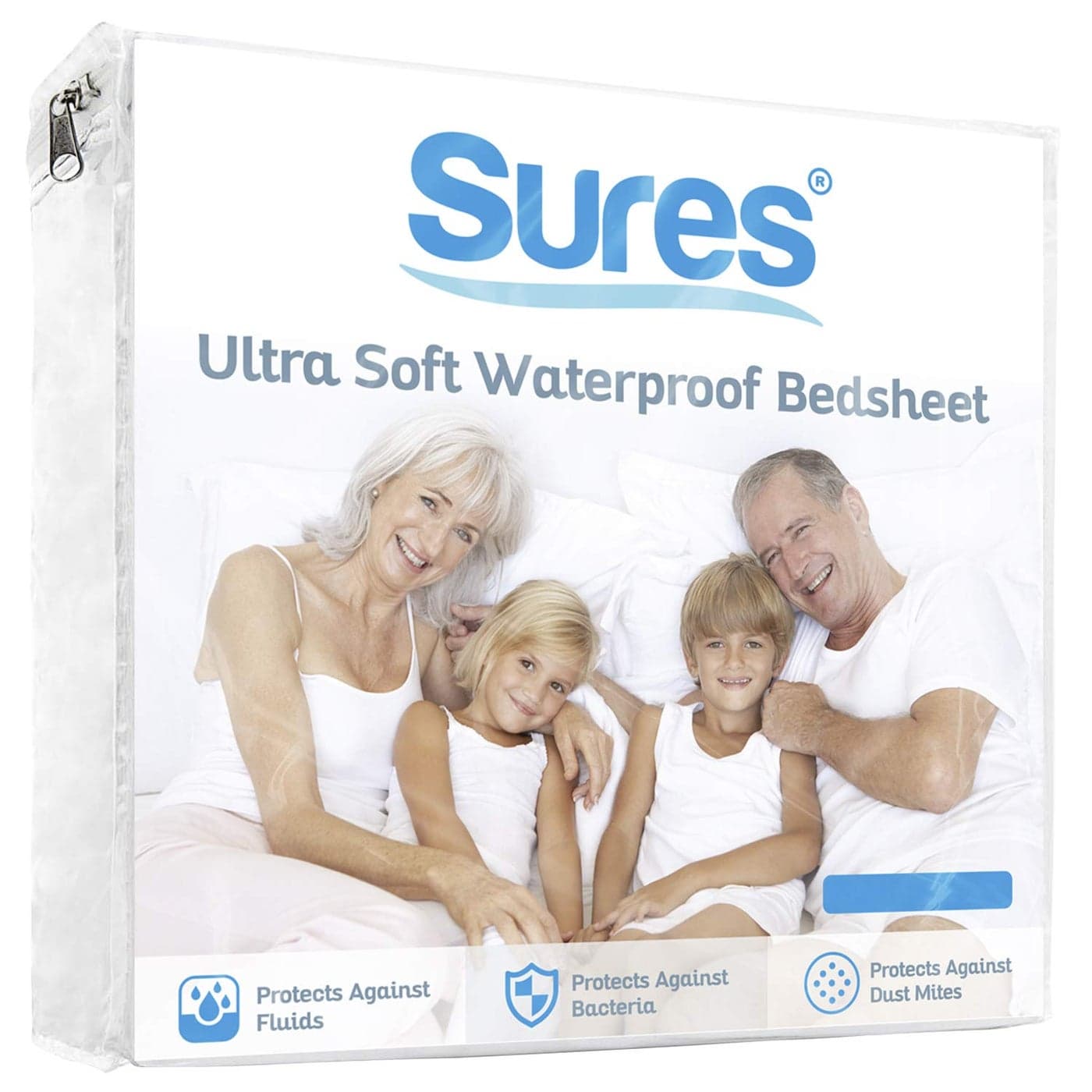 Sures Waterproof Mattress Protector Full Size Bedsheet Fitted Machine Washable Bed Sheet Vinyl Free Bedwetting Cover Pad for Kids Adult Elderly