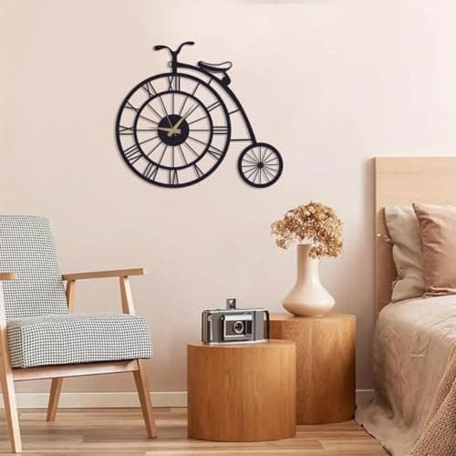 AVVIC MART Stylish Metal Analog Wall Clock for Living Room, Bedroom, Office, Kitchen, Home and Hall | Antique Fancy Big Size Modern Wall Watch for Home Decor (DA-235, 50 CM)