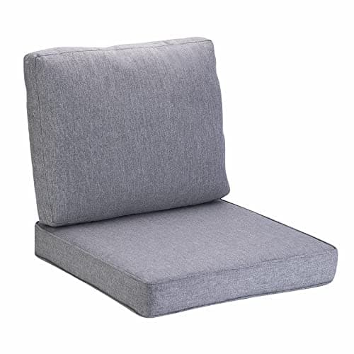 JMGBird Large Outdoor Chair Cushion Set - 22"x22" Tufted Seat & Back Cushions, Grey for Deep Seat Patio Furniture