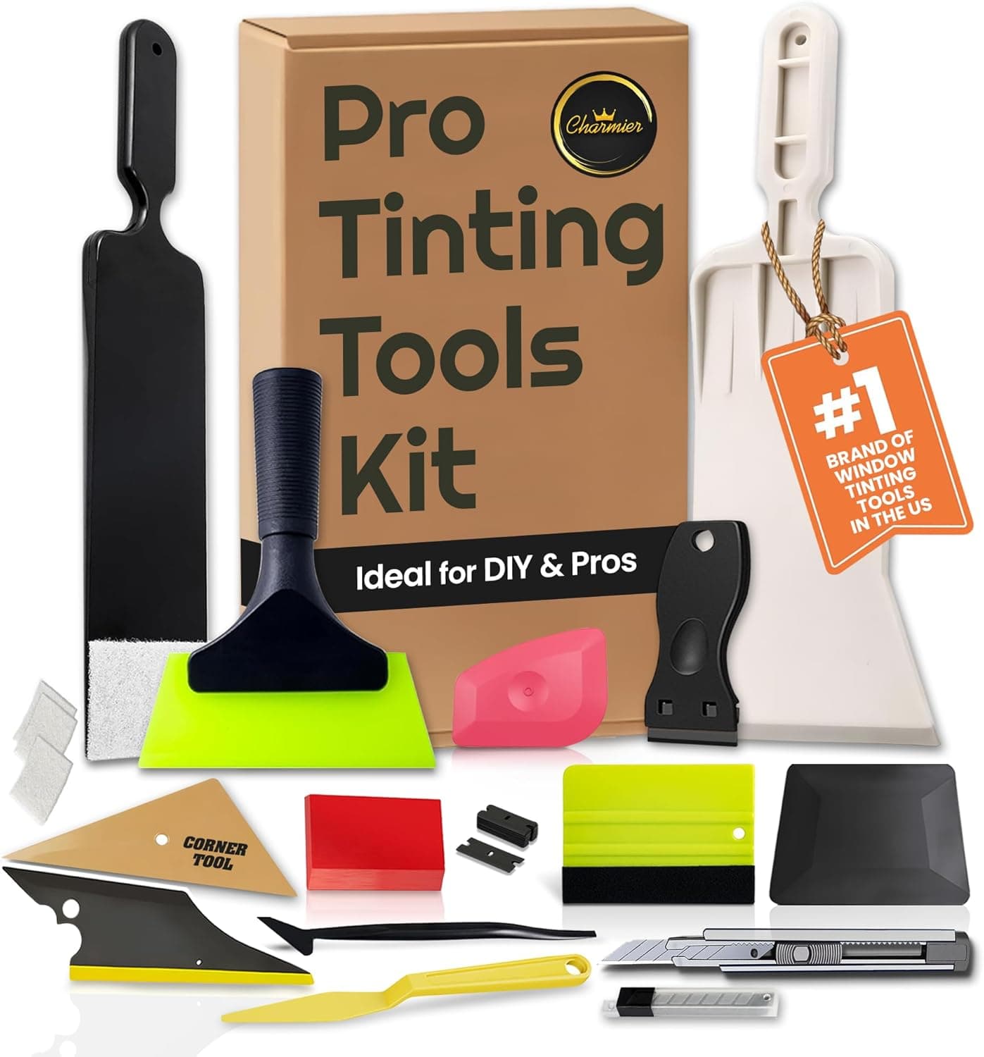 Charmier Pro Window Tinting Tools Kit - Complete Car Tinting Set