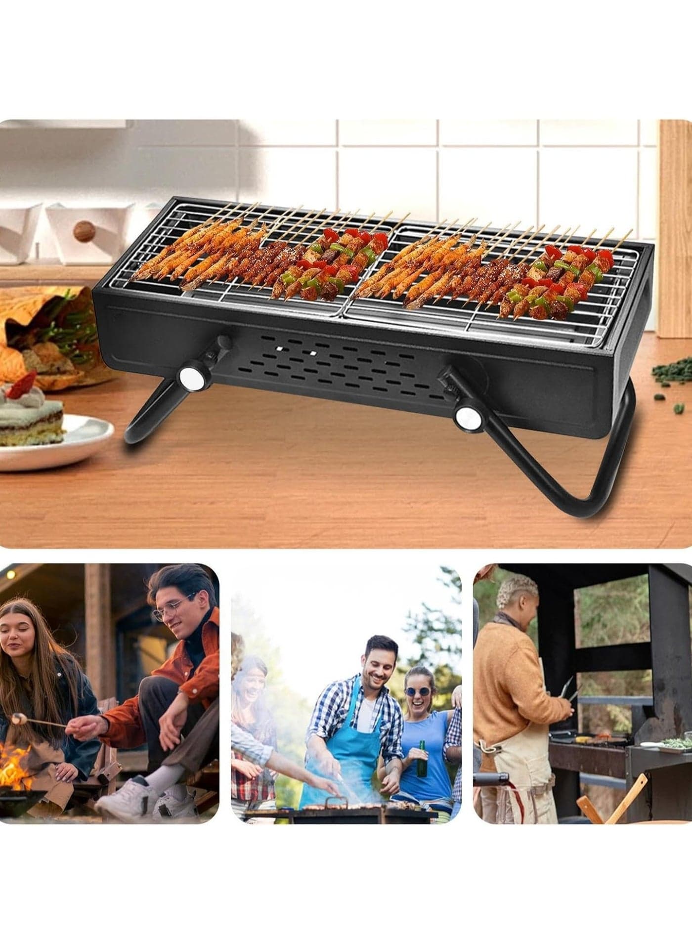 Barbecue Grill Outdoor Home Rotis series Creative charcoal grill Portable folding carbon grill