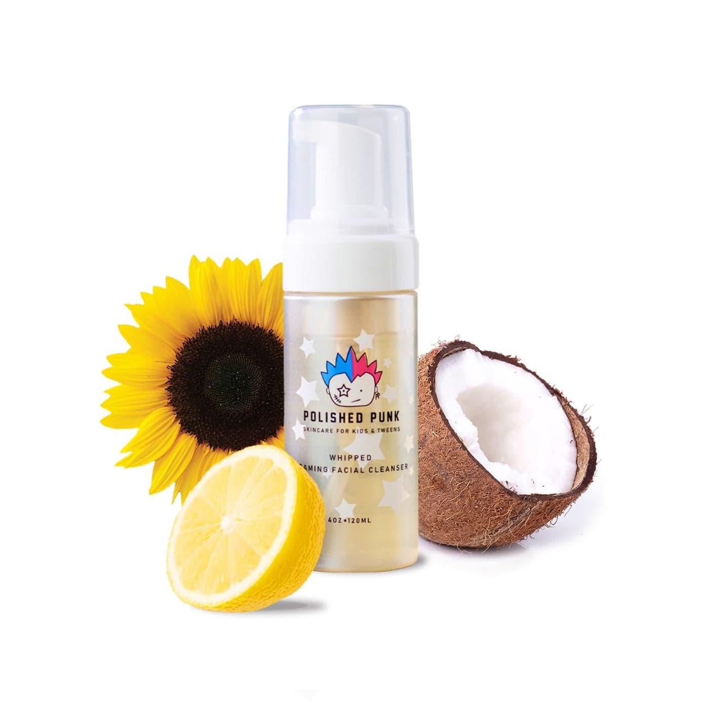 Polished Punk Natural Foaming Face Wash for Kids Tweens Organic FragranceFree TearFree Cleanser for Sensitive Skin 4 oz