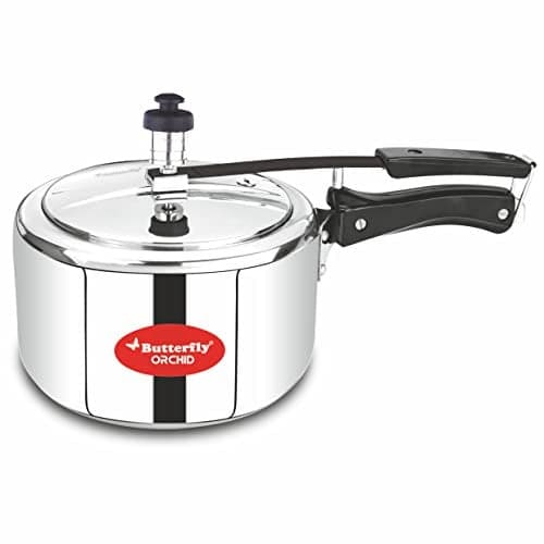 Butterfly Orchid 2 Litres Pressure Cookers | Inner Lid | Superior Stainless Steel | Induction & Gas Stove Compatible | ISI Certified | 5 Years Manufacturer's Warranty | Silver