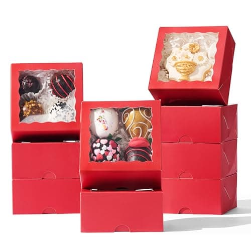 SLShePack 80Pack 4x4x2 Bakery Treat boxes Cookies Boxes Mini Baking Boxes for Cake, Pie,Cinnamon Roll Treat,Chocolate Truffle Packing Party Wedding Favor