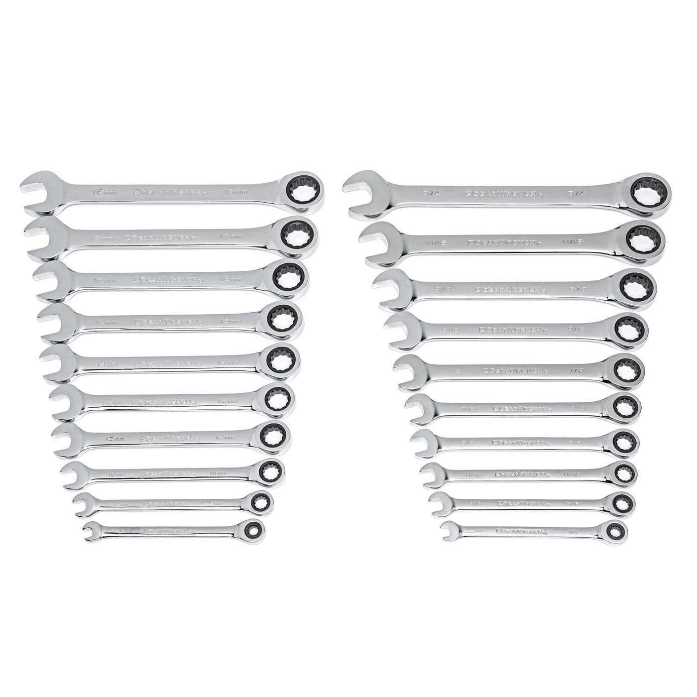GEARWRENCH 20 Piece Ratcheting Combination Wrench SAE Metric 35720A02