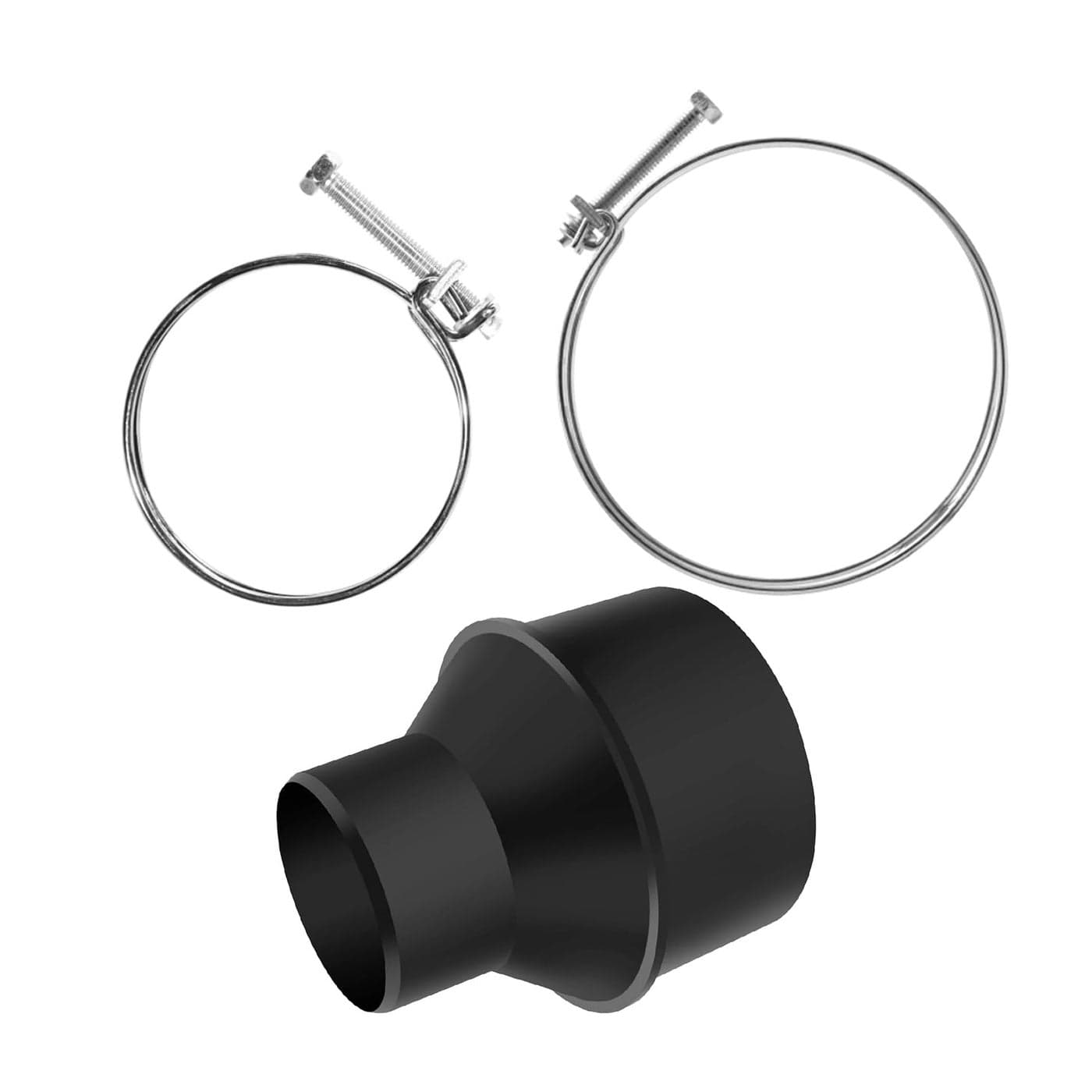 POWERTEC 70352 4 Hose to 212 Hose Cone Reducer with 4 212 Double Wire Clamps
