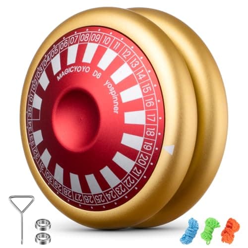 MAGICYOYO D6 Multifunctional Looping Yoyo for Kids 812 Responsive Yoyo with Multiple Play Ways Beginner Yoyo with Fingerspin Function 2A Trick Yo Yo for Kids Adults Golden with Red Cap