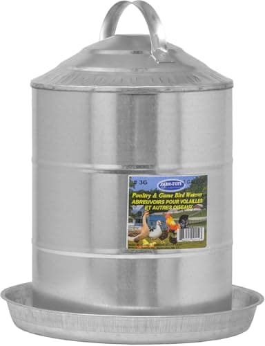 FARMTUFF Galvanized Poultry Waterer 3 Gallon Capacity DoubleWall Poultry Fountain with Cone Top Automatic GravityFed Water Dispenser for Chickens Ducks Game Birds