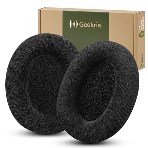 Geekria Comfort Velour Replacement Ear Pads for Sennheiser HD598, HD598SE, HD598CS, HD599 Headphones Ear Cushions, Repair Parts with Video Guide (Black)