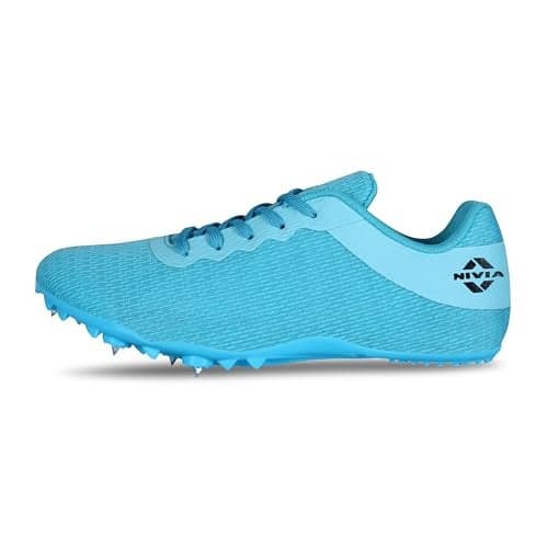 Nivia Stride 3.0 Athletic Spikes Track & Field Shoes for Men, Sprint Spikes, Outdoor Running Shoes, Track and Field Shoes, (Sky Blue), Size UK10