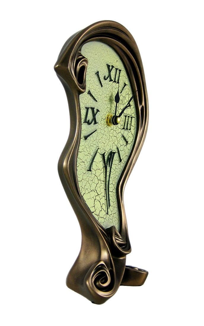 Things2Die4 Cool Bronze Finish Melted Mantel Clock Table Desk Dali