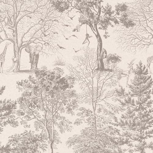 HomKihapai Woodland Wallpaper Peel and Stick Vintage Beige Forest Tree Mural for Bedroom Living Room Removable Animals Contact Paper Self Adhesive Wallpaper Cream 173 X 47244
