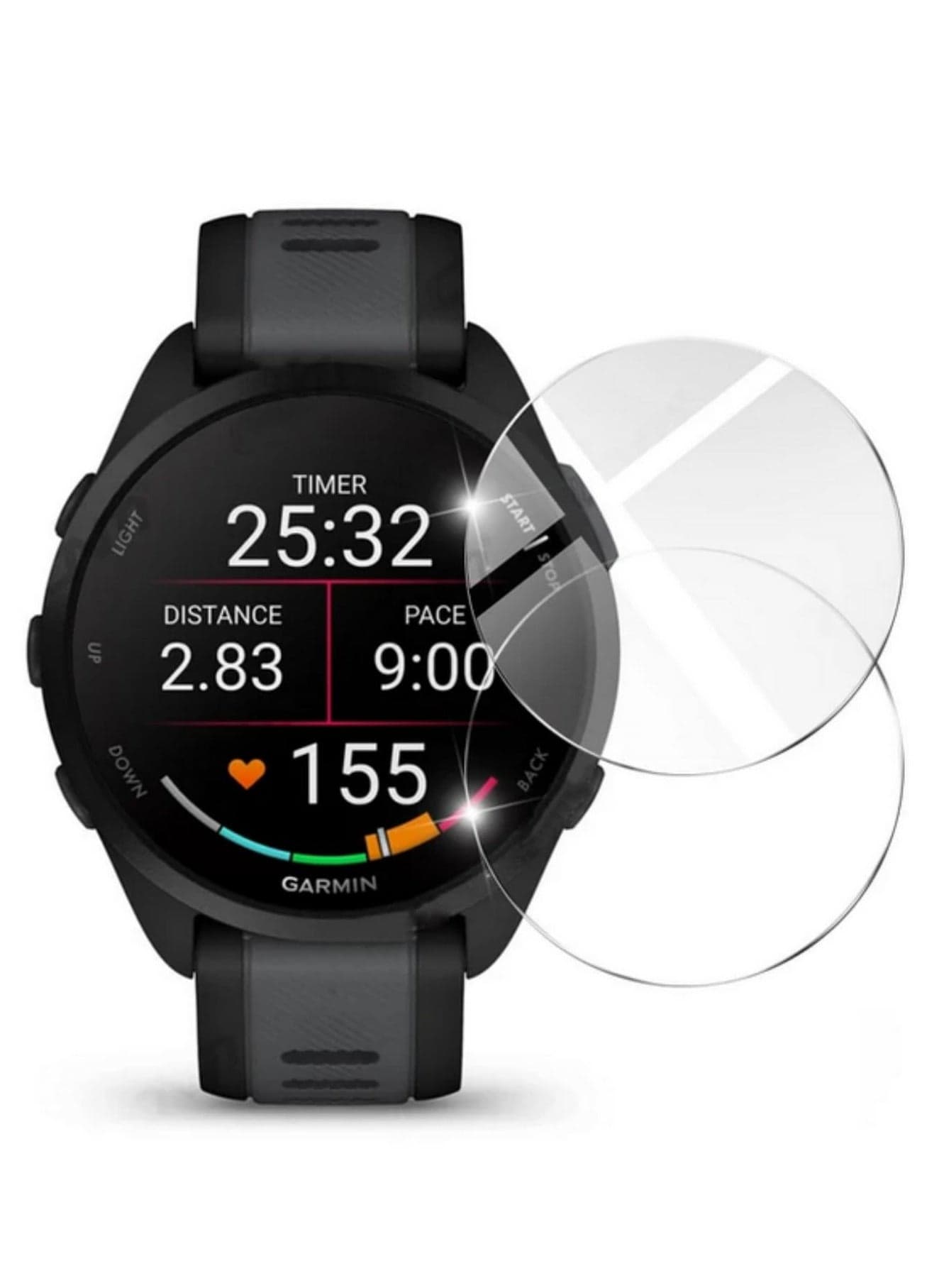 2pcs Tempered Glass Screen Protector for Garmin Forerunner 165 Music Anti Scratch Bubble Free High Definition Clear Glass Film Protective Cover Smartwatch Accessories
