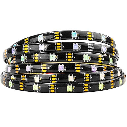 BTF-LIGHTING WS2812B IC RGB 5050SMD Pure Gold Individual Addressable LED Strip 16.4FT 150LED 30Pixel/m Flexible Full Color IP65 DC5V for DIY Chasing Color Project(No Adapter or Controller)