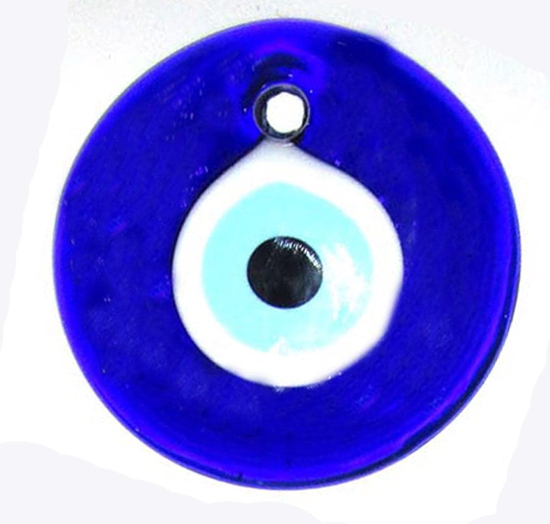 TurkCeramics by OMKAR INTERNATIONAL Turkish Evil Eye Hanging – Blue Nazar Kavach Wall Charm for Home, Office, Car, Entryway, Balcony, Gift Use (8.5x8.5x0.9 cm)