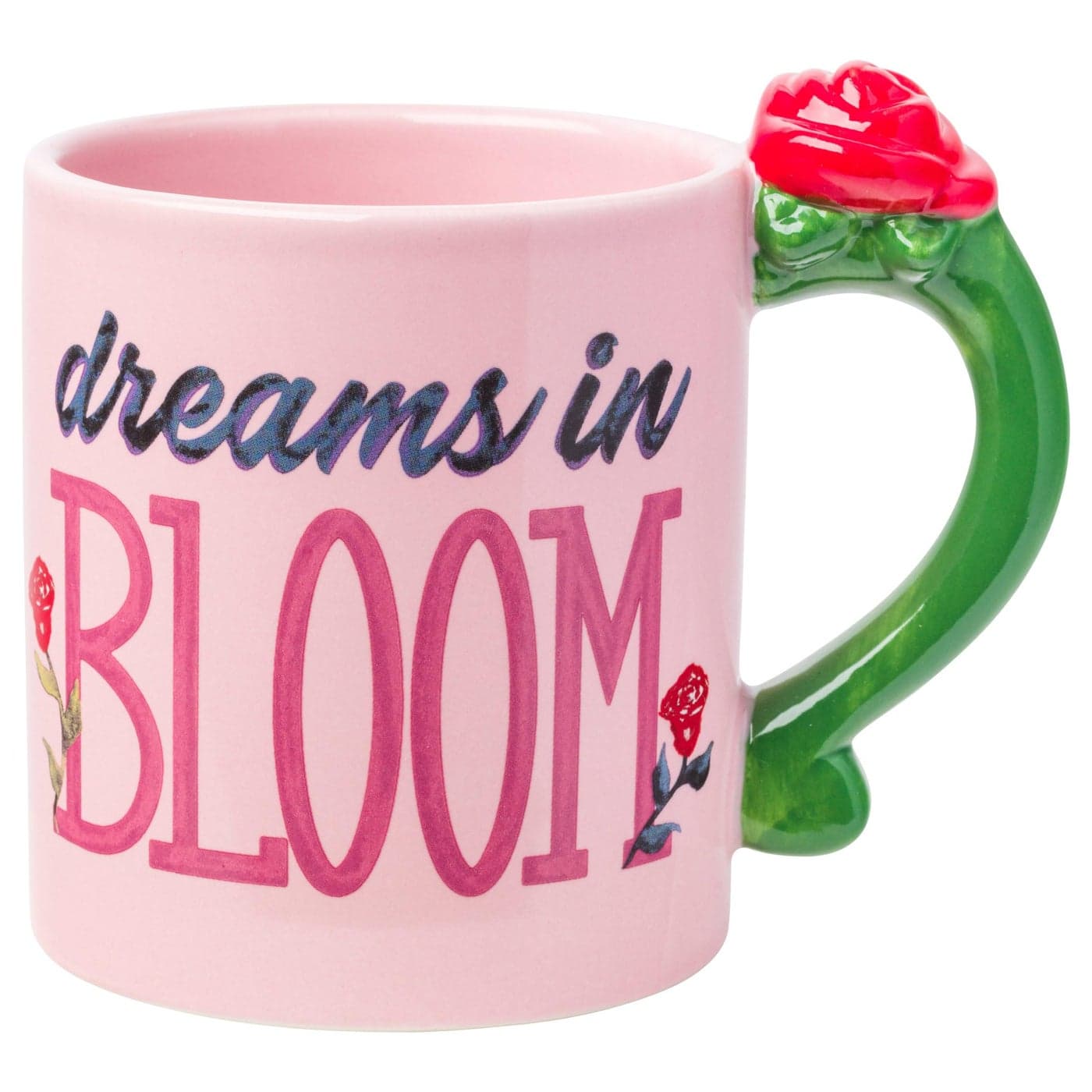 Silver Buffalo Disney Belle Dreams in Bloom Roses Shaped Handle Ceramic Mug 20 Ounces