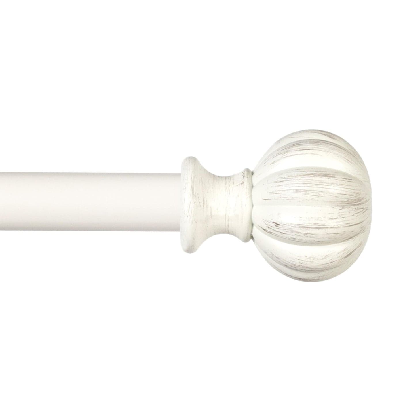 Kenney Rachel Fluted Ball Window Curtain Rod Adjustable 2848 Inch Antique White