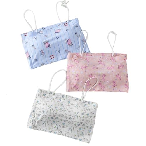 Women's Padded Sports Bra - Nylon Printed, Full Coverage, Removable Pads, Everyday Bra, Free Size (28-34), Pack of 3 (Multicolor)
