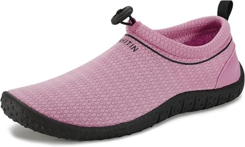 WHITIN Water Shoes for Women Quick Dry Swim Barefoot Aqua Socks Beach Minimalist Size 9 Comfort Surfing Athletic Boating Running River Sneaker Pink 40