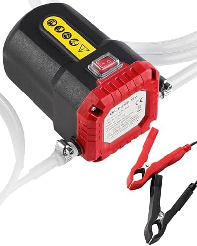 Oil Extractor Pump 12V 80W, Electric Oil Pump for Engine Oil Change, Car Fluid Pump for Motor Oil, Gear Oil, Transmission Fluid Transfer, Upgrade Overload Oil Removal Pump for Car, Mower, Boat, Red