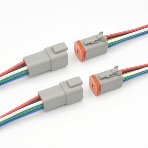 ATMLCOER Deutsch DT 6 Pin Connector, 6 Way DT Automotive Waterproof Electrical Connector Male Female Plug Wiring Harness with 16AWG Cable Wire,for Car,Truck,Boats,LED Work Light(2 Pairs