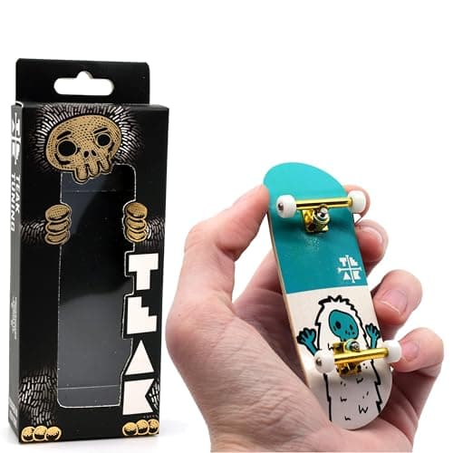 Teak Tuning 32mm Pro Fingerboard Heat Transfer Graphic Complete Fully Assembled with Pro Level Parts Pro Shaped Wood Deck 34x97mm UltraSpin Wheels Prodigy Trucks Teal Yeti