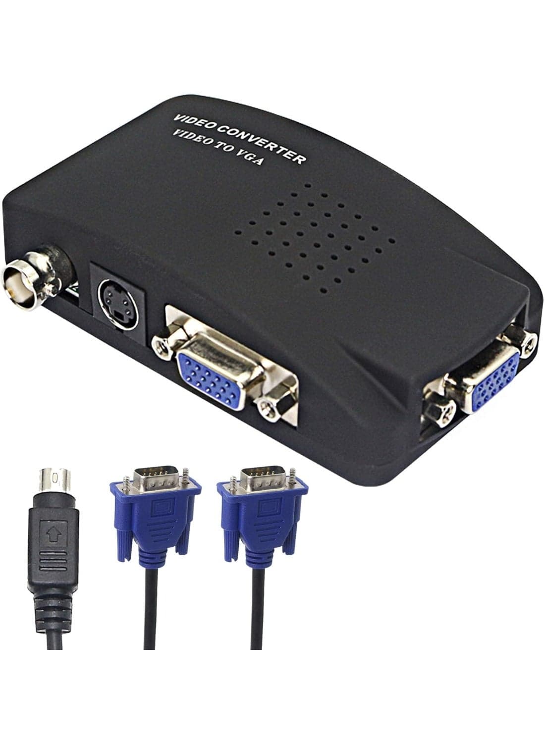 BNC to VGA Video Converter Composite S video Input to PC VGA Out Adapter Converter Switch Box for PC MACTV Camera DVD DVR