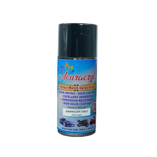 AOURACRYL PU Spray Paint Grandeur Grey (RC Colour Name) Compatible for Maruti Baleno, XL6, Ciaz and Grand Vitara Cars, Grandeur Grey Spray Paint 225 ml (Pack of 1)