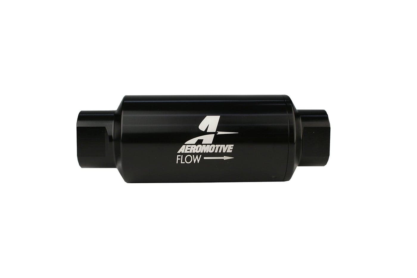 Aeromotive 12324 Filter, In-Line, 100-Micron Stainless Mesh Element, ORB-10 Port, Bright-Dip Black, 2" OD