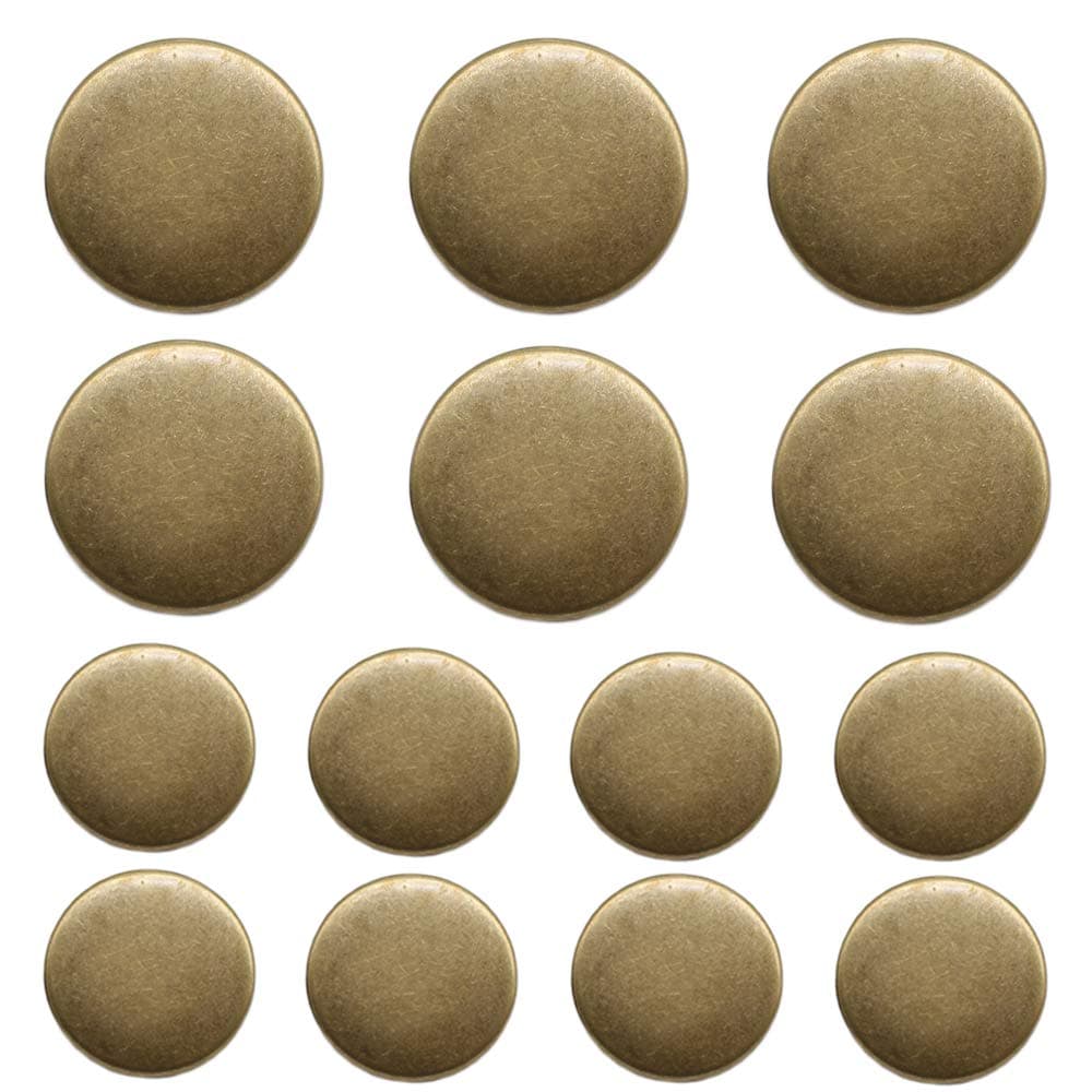 YaHoGa 14 Pieces Antique Brass Metal Buttons 20mm 15mm Blazer Buttons Set for Blazers, Suits, Sport Coat, Uniform, Jackets (MB20160)