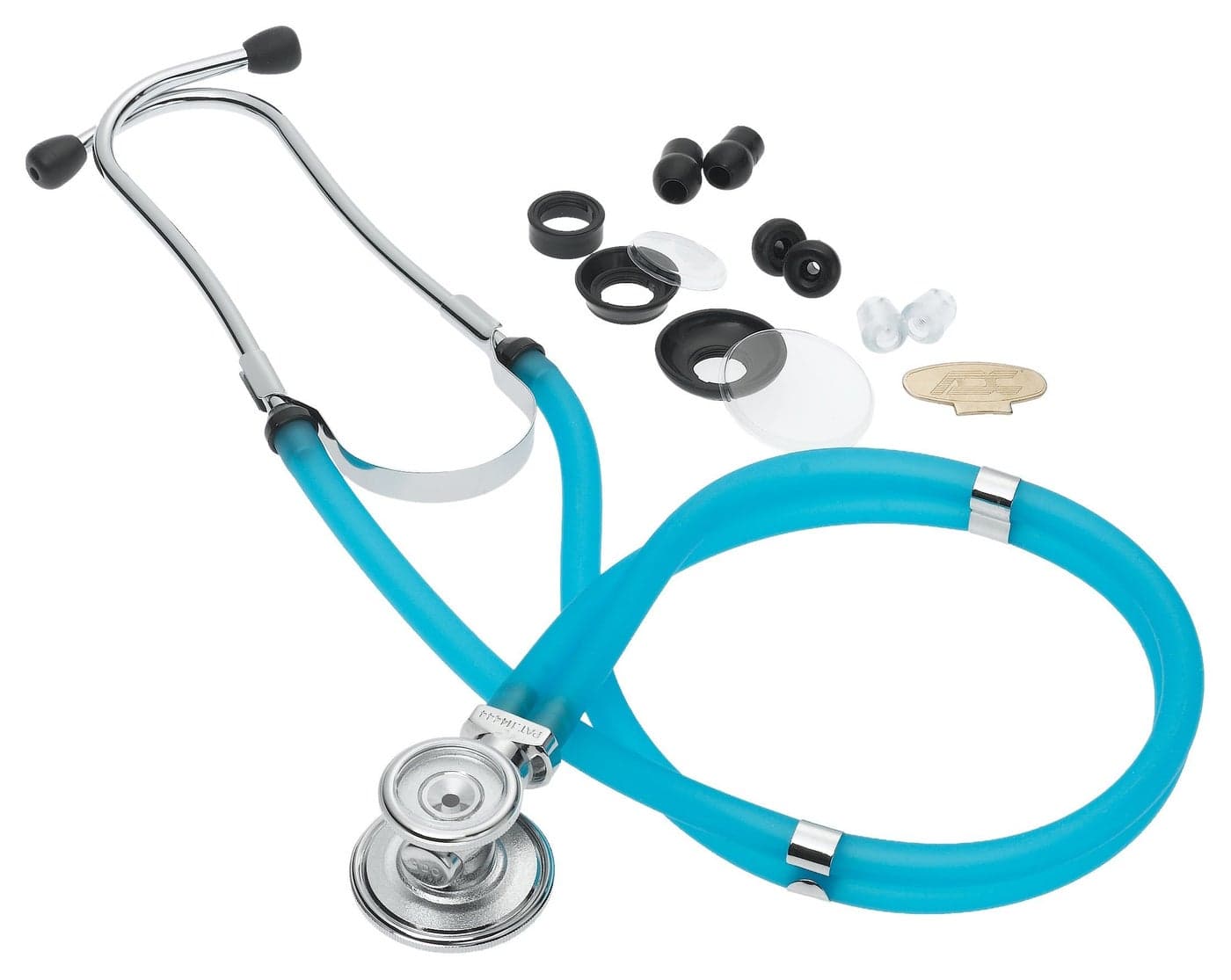 ADC Adscope 641 Sprague Stethoscope with 5 Interchangeable Chestpiece Options, 30 inch Length, Frosted Peacock Blue
