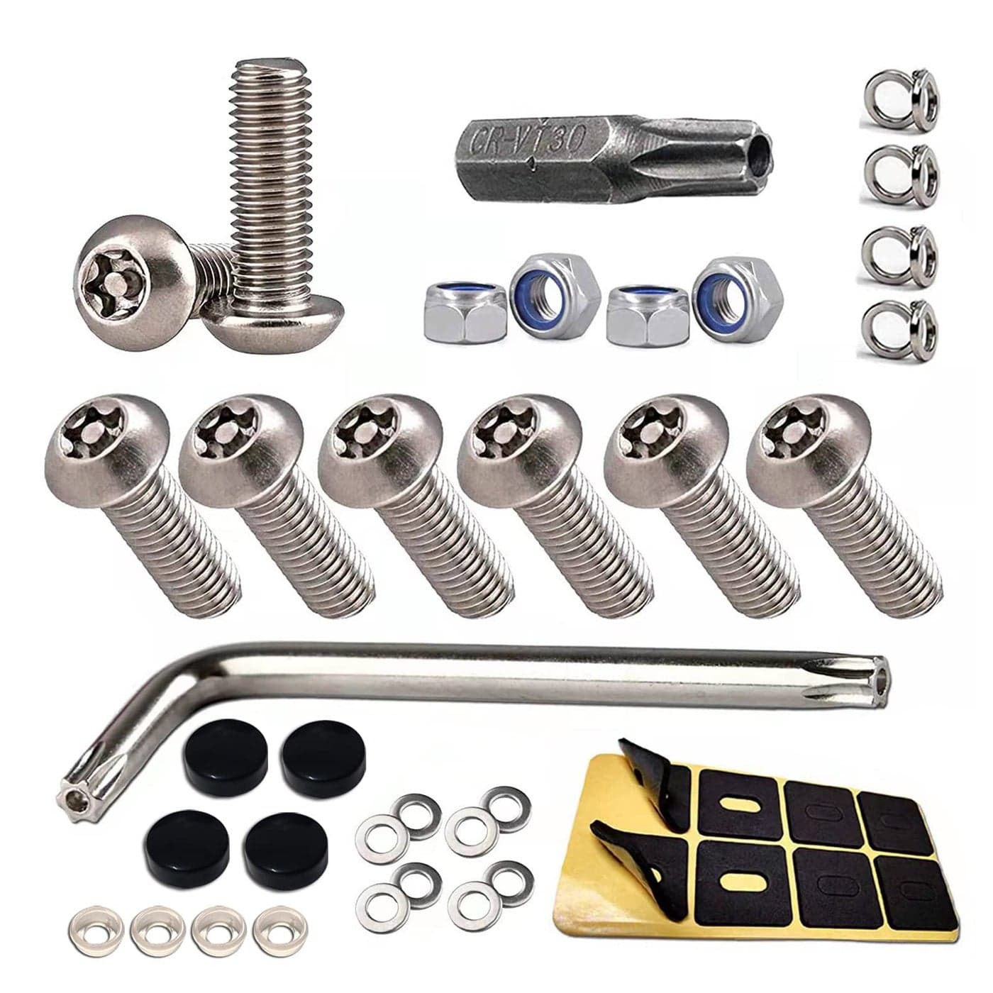 Aootf Stainless Steel License Plate Screws Anti Theft License Plate Frame Bolts Tamper Resistant Fasteners 14M6 Security Machine Screws Qty 8 for Protection License Plates on Cars Trucks
