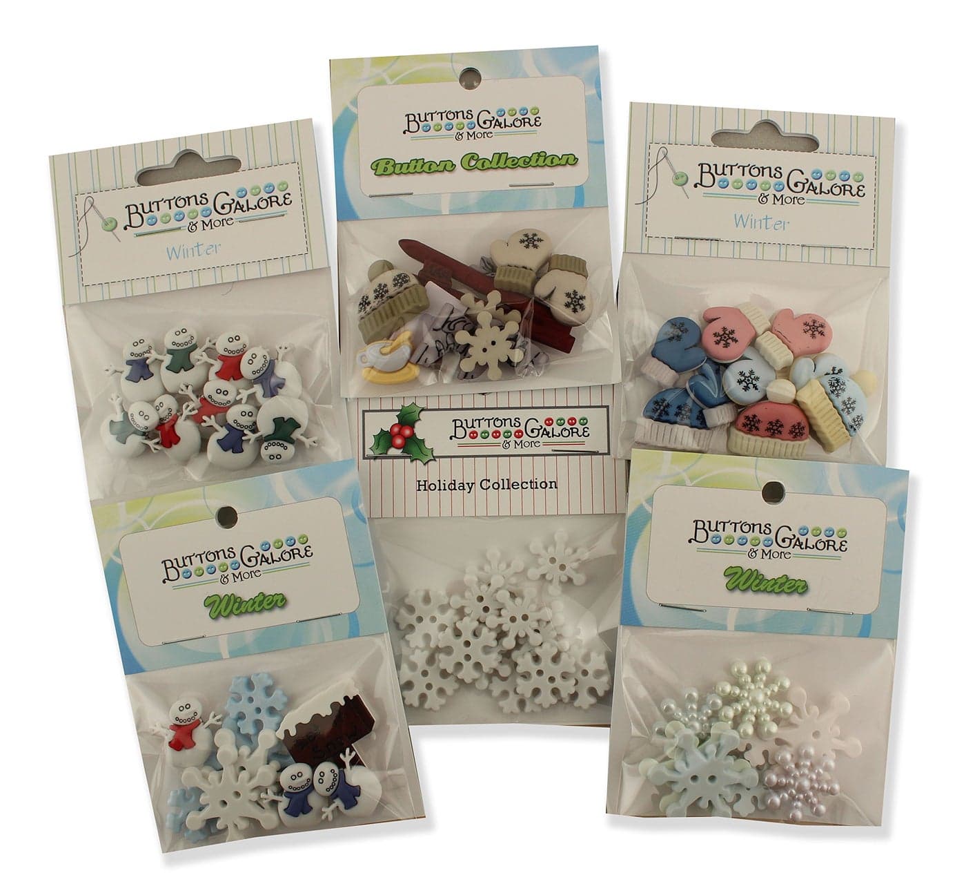 Buttons Galore WINTERGROUP Winter Button Theme Pack Set of 6