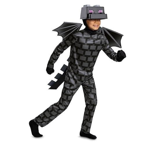 Disguise Ender Dragon Costume, Official Deluxe Minecraft Costume for Kids with Headpiece and Armor, Child Size (4-6)